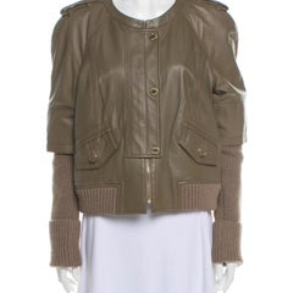 TORY BURCH Women's Leather Jacket Size XL